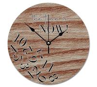 El Momento Es Ahora. Relojes De Pared Sin Tictac Reloj De Cuarzo con Números Arábigos Redondo Reloj De Pared para Hogar Colegio Dormitorio 25Cm