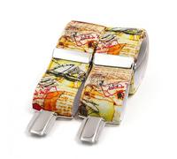 El mono con pajarita Tirantes Hombre Hechos a mano en España. Tirantes para pantalones hombre | 3 Pinzas extrafuertes | Tono amarillo. (Da Vinci)