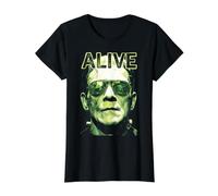 El Monstruo de Frankenstein Frankenstein Alive Pop Art Halloween Camiseta gráfica económica, Mujer, Negro, L