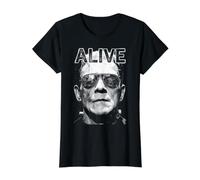 El Monstruo de Frankenstein Frankenstein Alive Pop Art Halloween Camiseta gráfica económica, Mujer, Negro, S