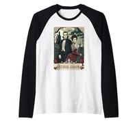 El Monstruo Frankenstein y la Novia Amantes de la Carta del Tarot Camiseta Manga Raglan