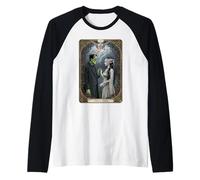El Monstruo Frankenstein y la Novia Amantes de la Carta del Tarot Camiseta Manga Raglan