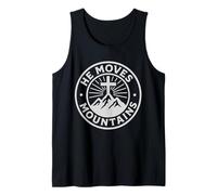 Él mueve montañas Cruz cristiana fe Camiseta sin Mangas