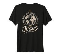 El Mundo de fe Cristiana Necesita Mensaje de Jesús Camiseta Premium