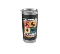El mundo es mi patio de recreo Retro Parkour Freerunning Parkour Vaso térmico de acero inoxidable de doble pared