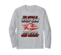 El Mundo es tu Gimnasio Cita Motivacional de Parkour Manga Larga