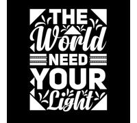 el mundo necesita tu luz Decoración de vinilo para pared 49.4x65.8cm Impermeable Blanco