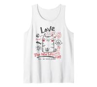 El Mundo Necesita un Gato Amor y Paz Cool Cat Lovers Camiseta sin Mangas