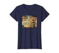 El Nacimiento de Venus Camiseta, Mujer, Azul Marino, XS