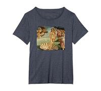 El Nacimiento de Venus Camiseta, Mujer Tallas Grandes, Azul Jaspeado, 6XL Grande