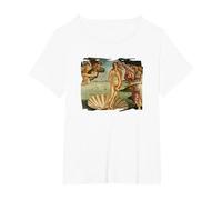 El Nacimiento de Venus Camiseta, Mujer Tallas Grandes, Blanco, 5XL Grande