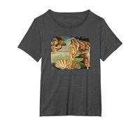 El Nacimiento de Venus Camiseta, Mujer Tallas Grandes, Jaspeado Oscuro, 4XL Grande