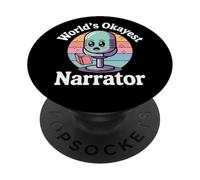El narrador más bueno del mundo Narrador divertido Kawaii PopSockets PopGrip Adhesivo