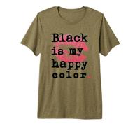 El Negro es mi Color Feliz con Besos de Labios Rosados Camiseta Premium