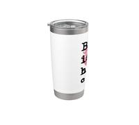 El negro es mi color feliz con besos de labios rosados Vaso térmico de acero inoxidable de doble pared
