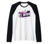 El Nido Palawan - Recuerdo Retro de la Isla de Filipinas Camiseta Manga Raglan