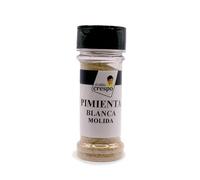El Niño Crespo - Tarro de Pimienta Blanca Molida 45 g - Ideal para Condimentar Salsas, Cremas, Pescados y Aves - Ayuda a Realizar la Digestión - Especias en Bote de Plástico Resistente PET