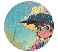 El niño en un día lluvioso 1000 Piezas Puzzle Aliviar Estrés Rompecabezas Circular Juegos De Puzzle Arte Regalos Regalos Familiares (67.5x67.5cm)