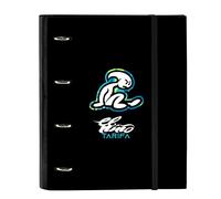 EL NIÑO Green Bali - Carpeta 4 Anillas de 35 cm con 100 Hojas A4, Ideal para Niños de Diferentes Edades, Cómoda y Versátil, Calidad y Resistencia, 27x3.5x32 cm, Color Negro