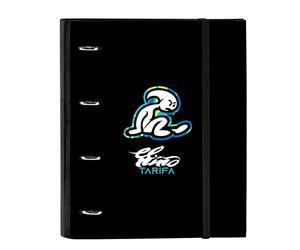 EL NIÑO Green Bali - Carpeta 4 Anillas de 35 cm con 100 Hojas A4, Ideal para Niños de Diferentes Edades, Cómoda y Versátil, Calidad y Resistencia, 27x3.5x32 cm, Color Negro
