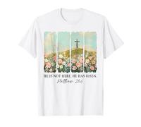 Él no está aquí, Él es Risen Wildflower Easter Christian Camiseta