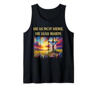 Él no está aquí Ha resucitado el Cristianismo de Pascua Jesús Camiseta sin Mangas