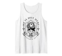 Él no está aquí Ha resucitado Jesucristo Dios Retro Christian Camiseta sin Mangas