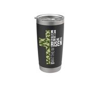 Él no está aquí por él es resucitado cruz de camuflaje de Pascua cristiana Vaso térmico de acero inoxidable de doble pared