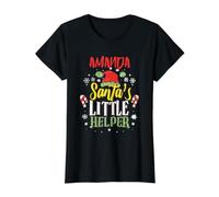 El Nombre de Amanda Christmas de Amanda, la pequeña ayudante de Papá Noel Camiseta gráfica económica, Mujer, Negro, XS