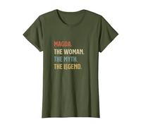 El Nombre es Magda La Mujer El Mito Y La Leyenda Regalo Camiseta, Mujer, Verde Oliva, S