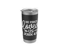 Él Nos Amó Primero 1 Juan 4:19 Diseño Moderno Vaso térmico de acero inoxidable de doble pared