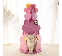 El Nuevo árbol de Navidad Nido de Fieltro Nido para Gatos Four Seasons General Resistente al Desgaste Rasguño No es fácil Dejar Caer Migas Red Nido para Gatos Rojo (Color : Pink, Size : 40x78.5cm)