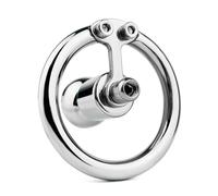 El nuevo dispositivo de castidad de sujeción del pene ultracorto con catéter y diseño transpirable satisface las necesidades extremas de juguetes sexuales SM de los hombres.(55mm)