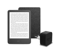 El nuevo Kindle (versión 2024) de 16 GB sin anuncios, una funda de tela de Amazon y un adaptador de corriente Amazon Powerfast de 9 W.