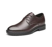 El nuevo Zapatos Oxford for Hombres con Cordones y Punta Redonda Pulida Zapatos Derby de Cuero Tacón de Bloque Suela de Goma Resistente Antideslizante Negocios Antideslizantes ( Color : marrón , Size