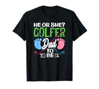 Él o Ella Golfer Dad To Be Gender Reveal Party Golf Club Camiseta