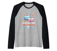 Él o Ella ¿Qué será Nuestra pequeña Calabaza otoño Baby Shower Camiseta Manga Raglan