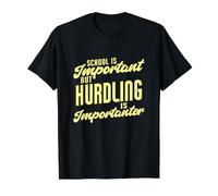 El obstáculo Divertido es Importante Hurdler Camiseta gráfica económica, Hombre, Negro, L