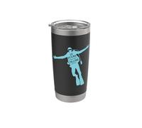 El Océano Está Llamando Buceo Aventura Amante Vintage Vaso térmico de acero inoxidable de doble pared