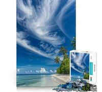El océano se Encuentra con el Cielo Rompecabezas de 1000 Piezas para Adultos Regalo Ideal para estimular la Memoria y Relajarse Corte Premium Sorpresa cálida (38x52cm)