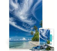 El océano se Encuentra con el Cielo Rompecabezas de 1000 Piezas para Adultos Regalos para Mejorar la Memoria y Relajarse Corte Premium Sorpresa cálida (38x26cm)