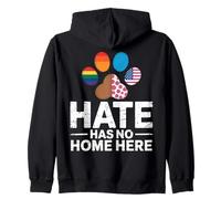 El odio no tiene cabida aquí Igualdad Huella LGBTQ de EE. UU. Sudadera con Capucha