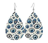 El Ojo Nazarí Turco Mujer Pendientes Piel Sintética Aretes Colgantes Pendientes