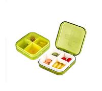 El organizador de pastillero con compartimentos se puede utilizar en carteras y bolsillos. Organizadores semanales de pastillas de gran capacidad, 4 rejillas, color verde × 2