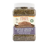El orgullo de la India - Las semillas enteras de lino de Brown - Omega-3 y Lignan Superalimentos, 2,75 libra (1,248 g) Jar - semillas de lino enteras de color marrón - Omega-3 y Lignan Superalimento