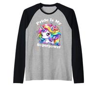 El orgullo es mi unicornio superpoderoso Camiseta Manga Raglan