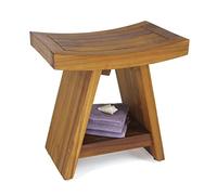 El original 18 "Asia Madera de teca banco de ducha con estante