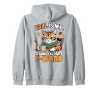 El otoño es mi Segundo Gato Divertido Favorito de F Word Sudadera con Capucha