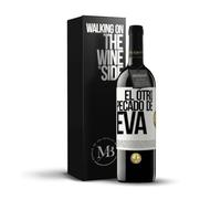 «El otro pecado de Eva» Mensaje en una Botella. Vino Tinto Premium Reserva 12 Meses + Gift Box. Etiqueta Blanca PERSONALIZABLE