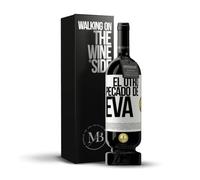 «El otro pecado de Eva» Mensaje en una Botella. Vino Tinto Premium Reserva 12 Meses MBS Martín Berasategui System + Gift Box. Etiqueta Blanca PERSONALIZABLE